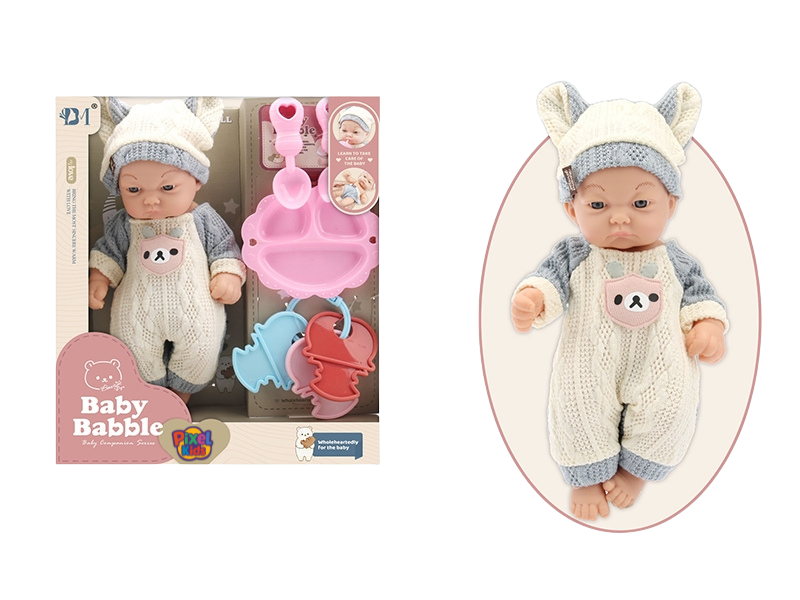 Baby Babble c/Accesorios Completo Crema-Gris